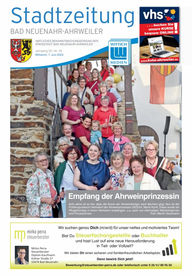 Stadtzeitung Bad Neuenahr-Ahrweiler Titelblatt 23/2023