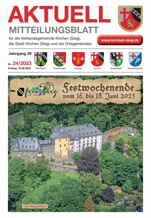 Aktuell - Mitteilungsblatt für die VG Kirchen (Sieg) Titelblatt 24/2023