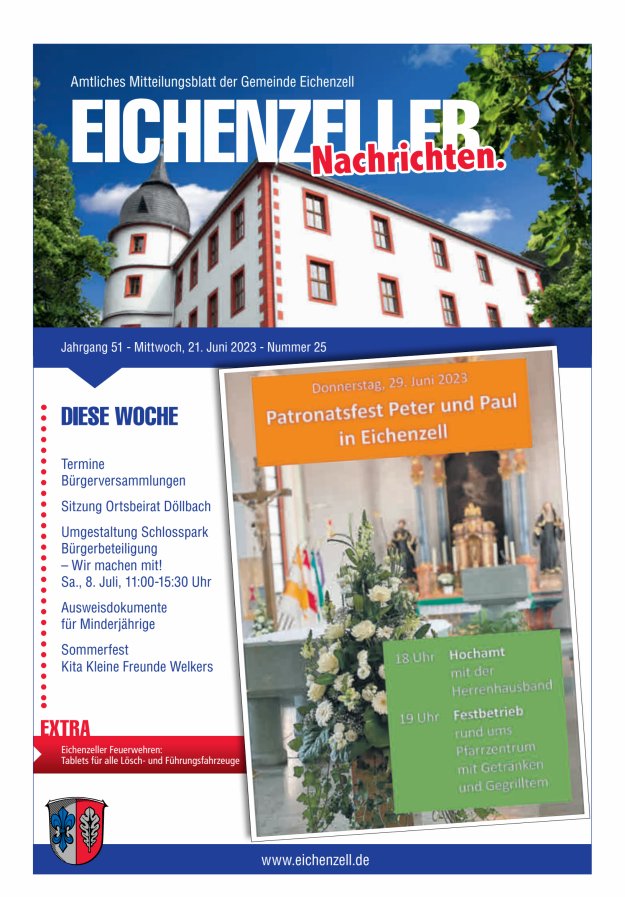 Amtliches Mitteilungsblatt der Gemeinde Eichenzell Titelblatt 25/2023