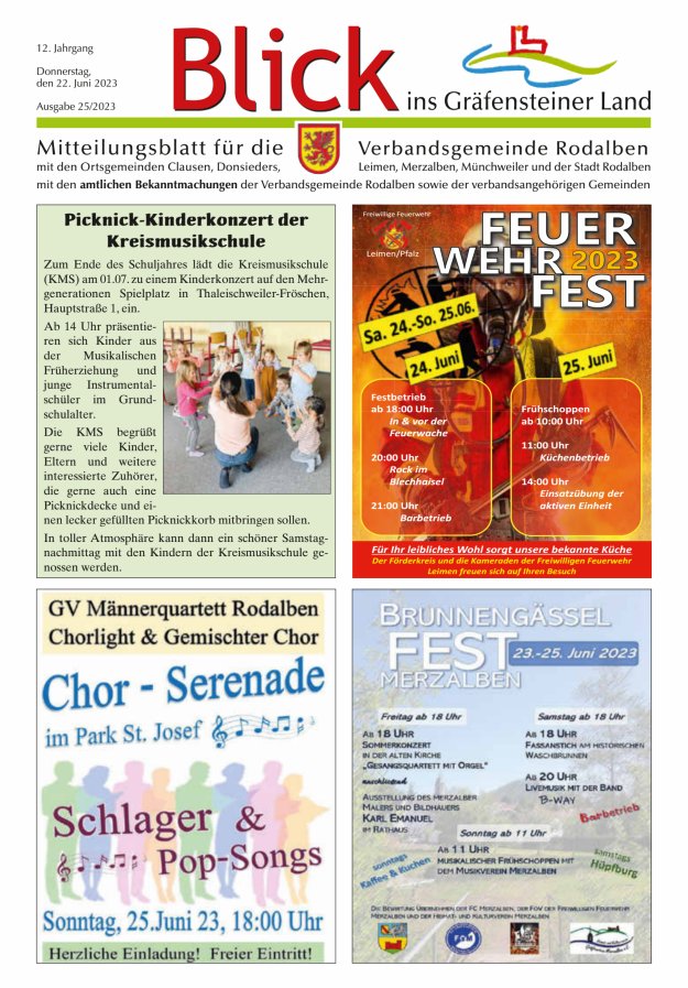 Blick ins Gräfensteiner Land VG Rodalben Titelblatt 25/2023