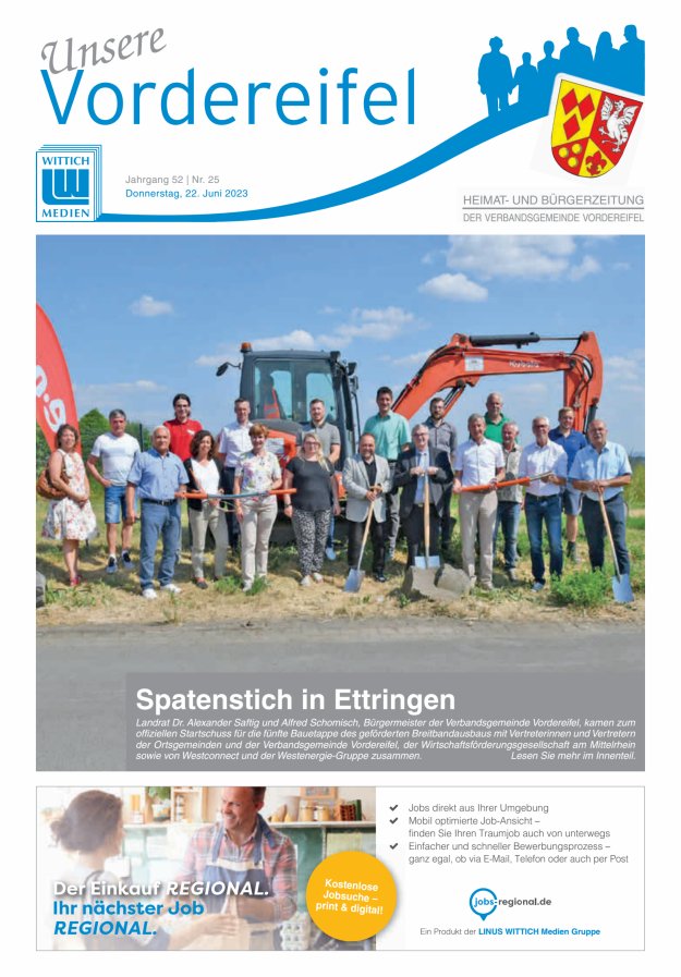 Mitteilungsblatt Vordereifel - Heimat- u Bürgerzeitung der VG Vordereifel Titelblatt 25/2023