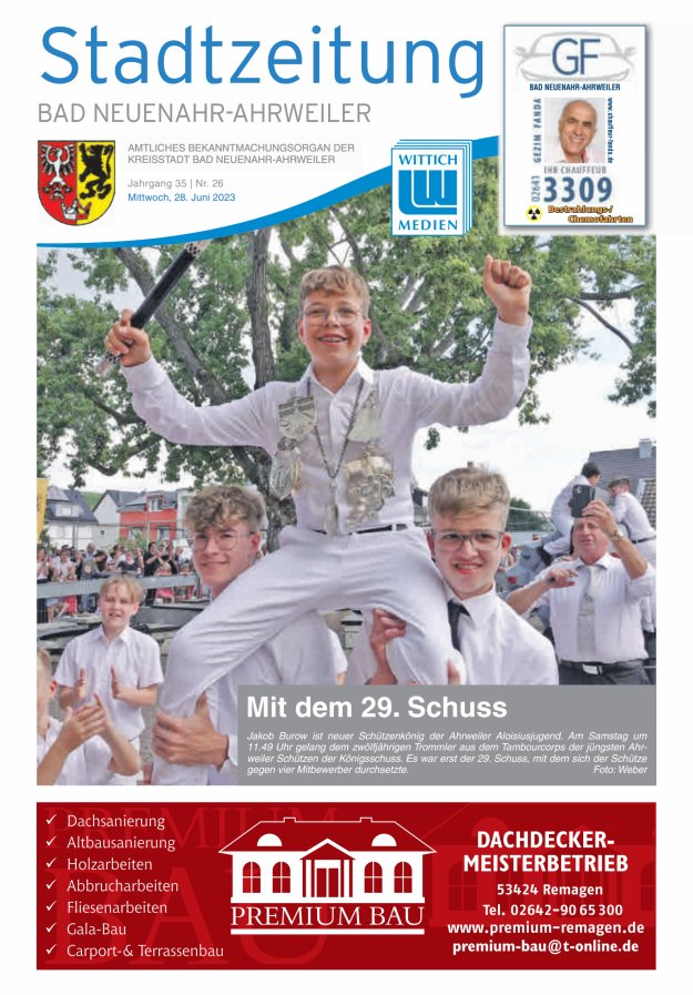 Stadtzeitung Bad Neuenahr-Ahrweiler Titelblatt 26/2023