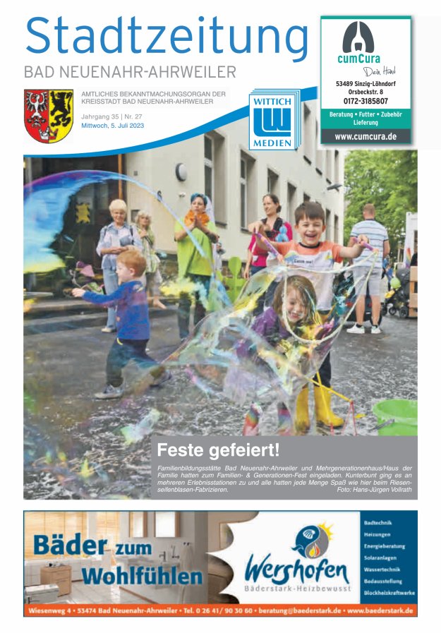 Stadtzeitung Bad Neuenahr-Ahrweiler Titelblatt 27/2023