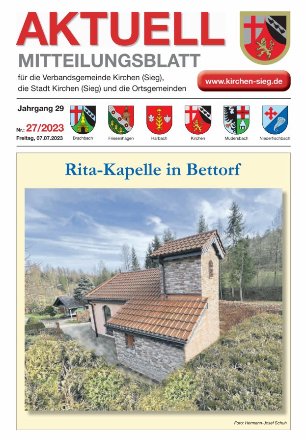 Aktuell - Mitteilungsblatt für die VG Kirchen (Sieg) Titelblatt 27/2023