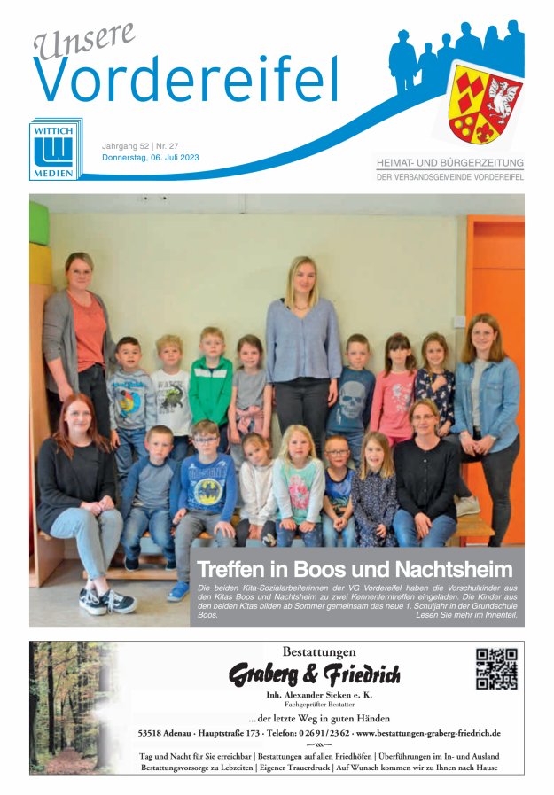 Mitteilungsblatt Vordereifel - Heimat- u Bürgerzeitung der VG Vordereifel Titelblatt 27/2023
