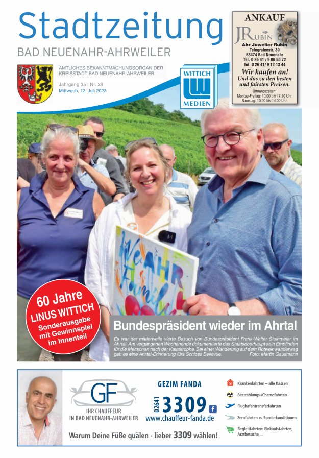 Stadtzeitung Bad Neuenahr-Ahrweiler Titelblatt 28/2023