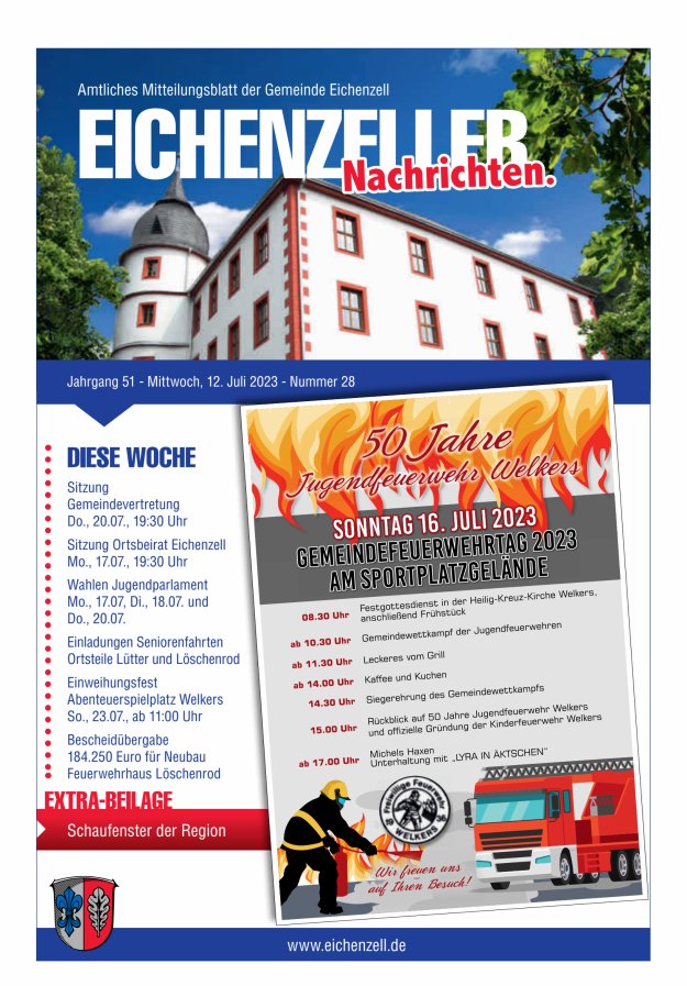 Amtliches Mitteilungsblatt der Gemeinde Eichenzell Titelblatt 28/2023