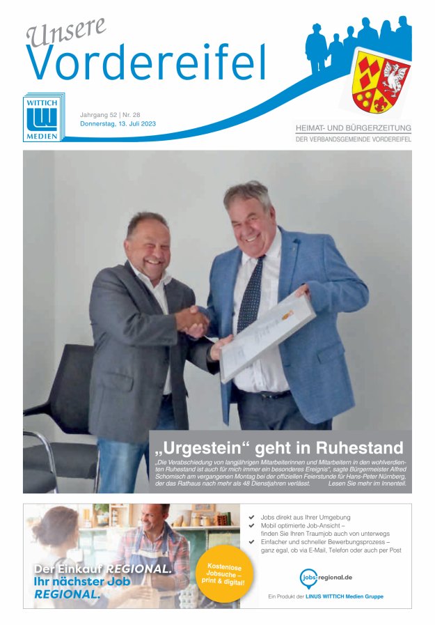 Mitteilungsblatt Vordereifel - Heimat- u Bürgerzeitung der VG Vordereifel Titelblatt 28/2023