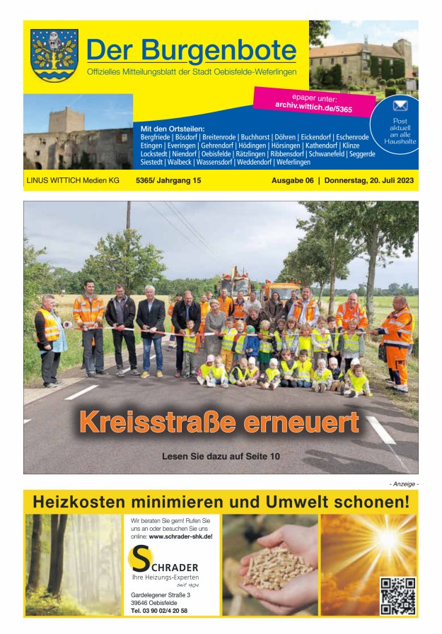 Mitteilungsblatt der Einheitsgemeinde Stadt Oebisfelde-Weferlingen Titelblatt 06/2023