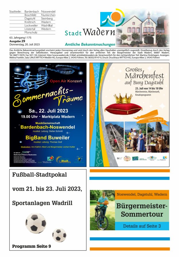 Stadt Wadern Titelblatt 29/2023