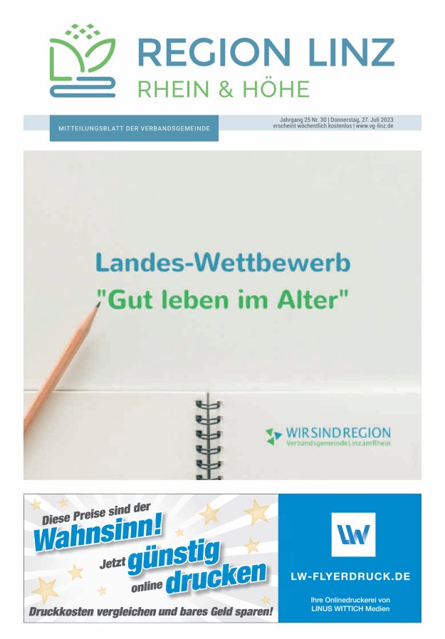 Unsere Verbandsgemeinde Linz am Rhein Titelblatt 30/2023