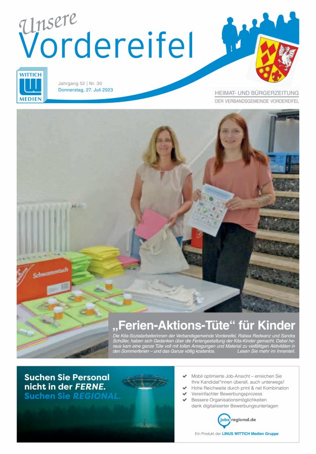 Mitteilungsblatt Vordereifel - Heimat- u Bürgerzeitung der VG Vordereifel Titelblatt 30/2023
