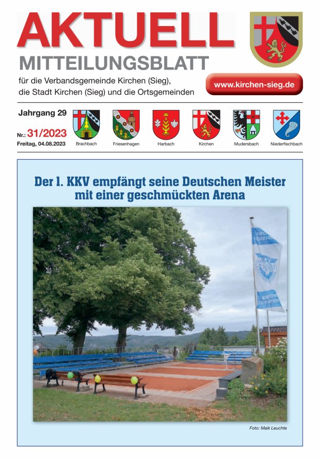 Aktuell - Mitteilungsblatt für die VG Kirchen (Sieg) Titelblatt 31/2023