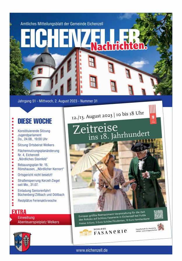 Amtliches Mitteilungsblatt der Gemeinde Eichenzell Titelblatt 31/2023