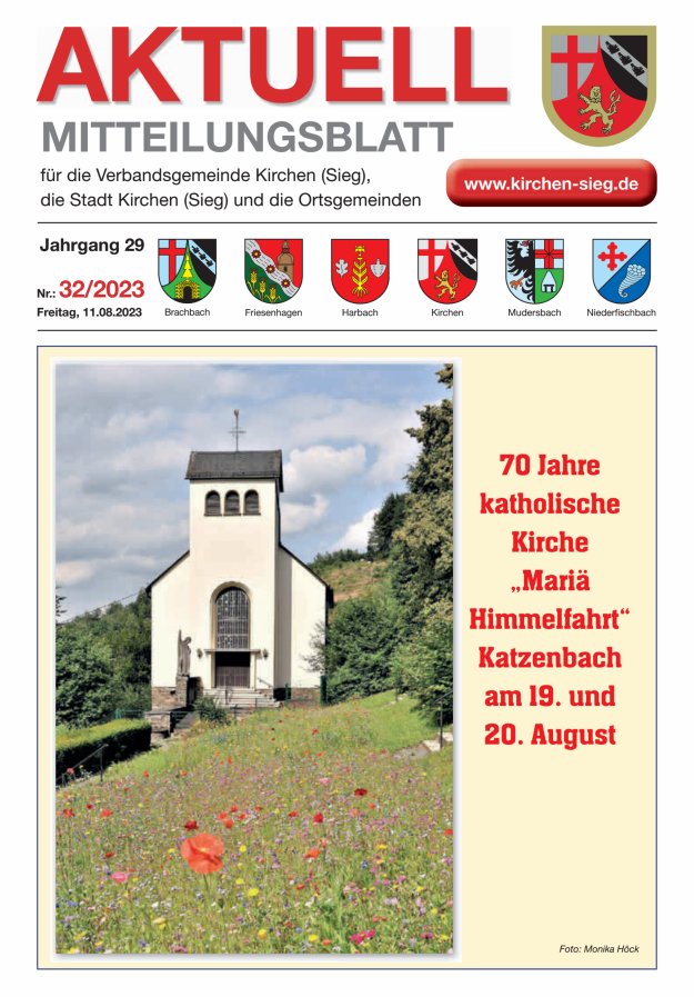 Aktuell - Mitteilungsblatt für die VG Kirchen (Sieg) Titelblatt 32/2023