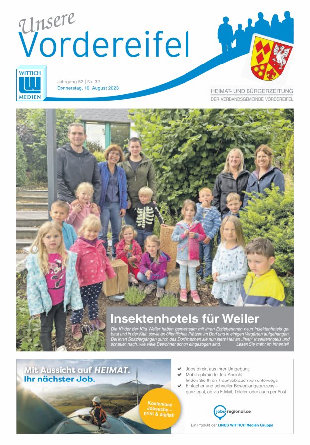 Mitteilungsblatt Vordereifel - Heimat- u Bürgerzeitung der VG Vordereifel Titelblatt 32/2023