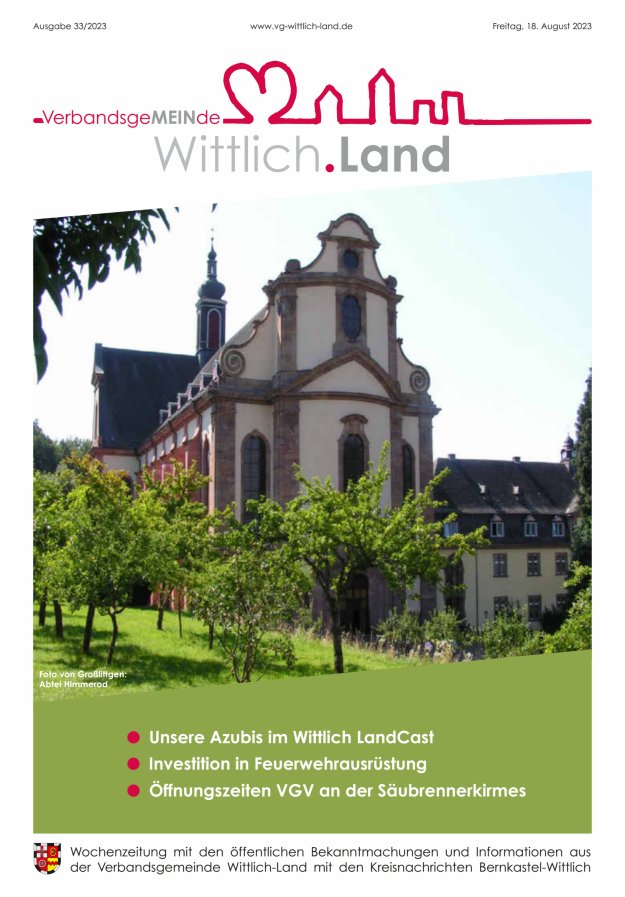 Mein Wittlich.Land Titelblatt 33/2023
