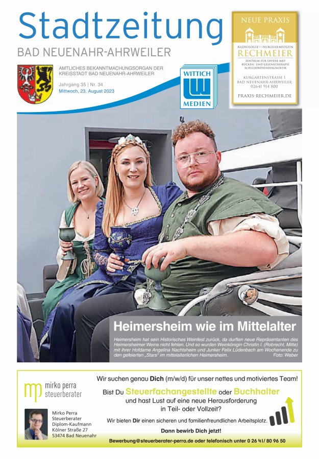 Stadtzeitung Bad Neuenahr-Ahrweiler Titelblatt 34/2023