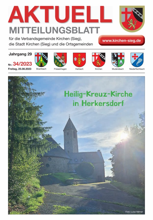 Aktuell - Mitteilungsblatt für die VG Kirchen (Sieg) Titelblatt 34/2023