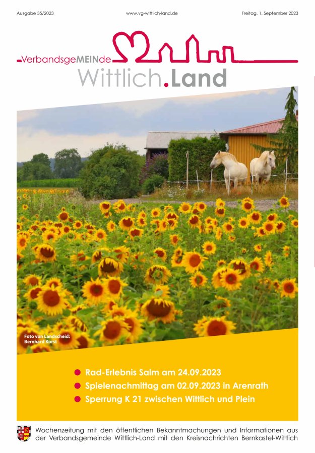 Mein Wittlich.Land Titelblatt 35/2023