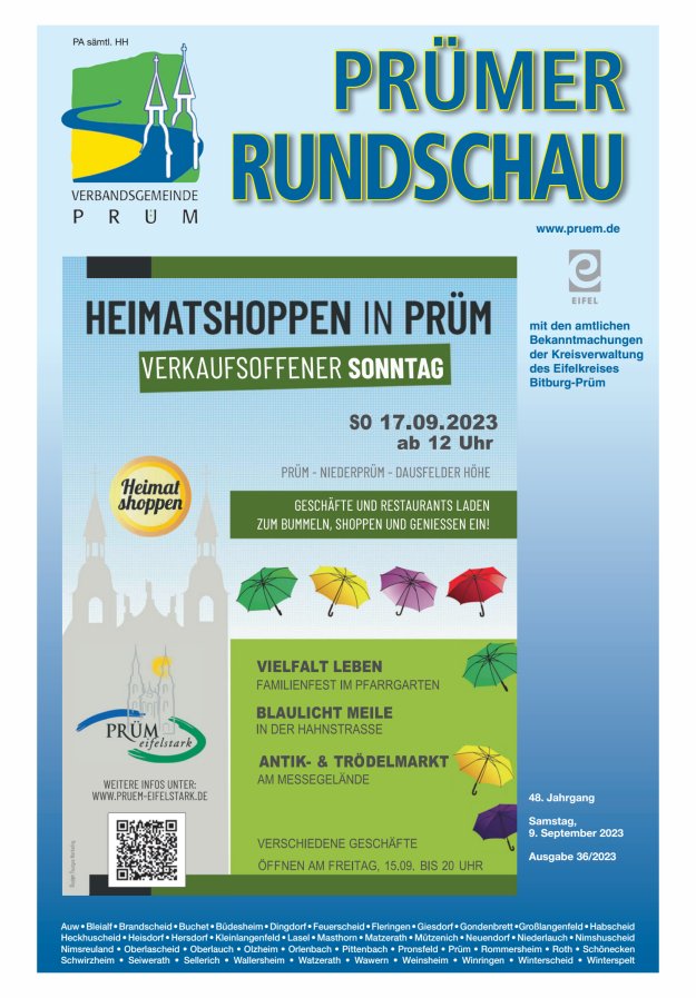 Prümer Rundschau Titelblatt 36/2023