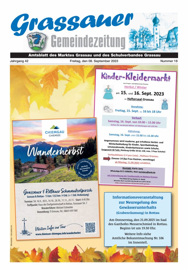 Grassauer Gemeindezeitung Titelblatt 18/2023