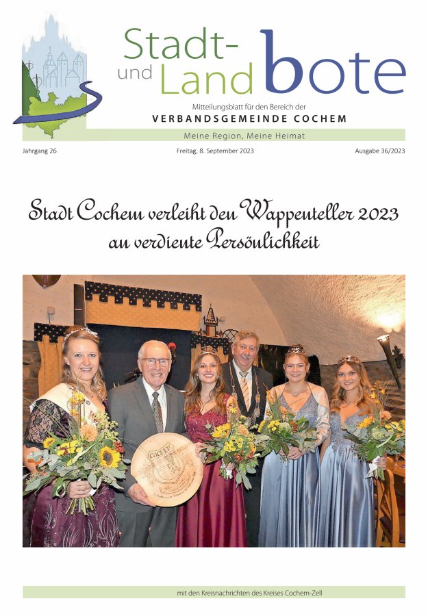Stadt- und Landbote VG Cochem Titelblatt 36/2023