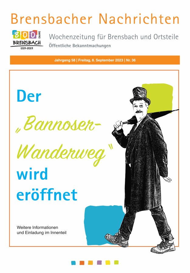 Brensbacher Nachrichten Titelblatt 36/2023