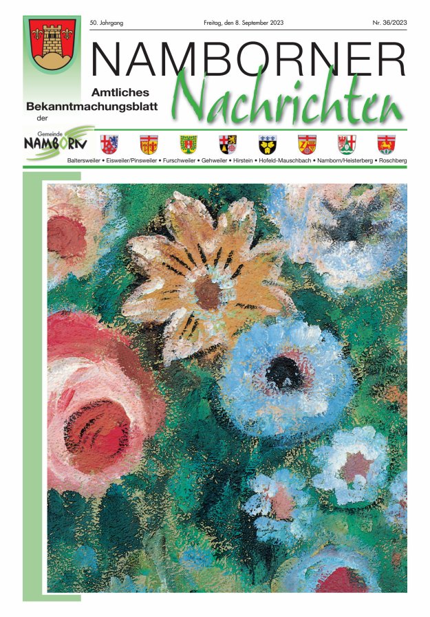 Namborner Nachrichten Titelblatt 36/2023