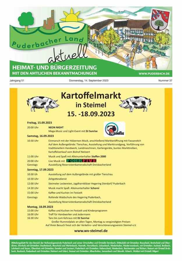 Puderbacher Land aktuell Titelblatt 37/2023