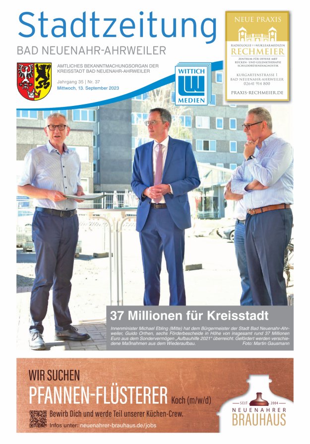 Stadtzeitung Bad Neuenahr-Ahrweiler Titelblatt 37/2023