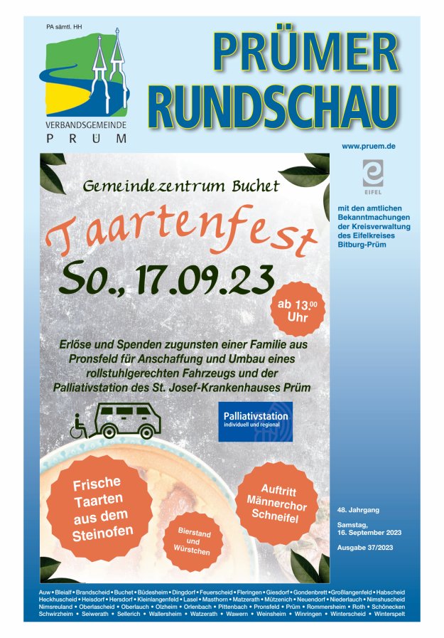 Prümer Rundschau Titelblatt 37/2023