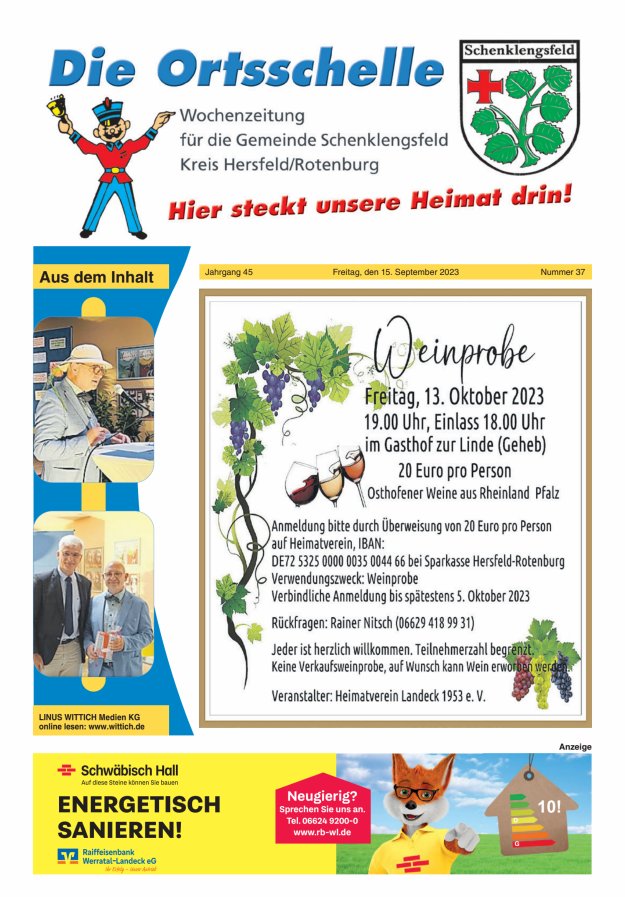 Die Ortsschelle Titelblatt 37/2023