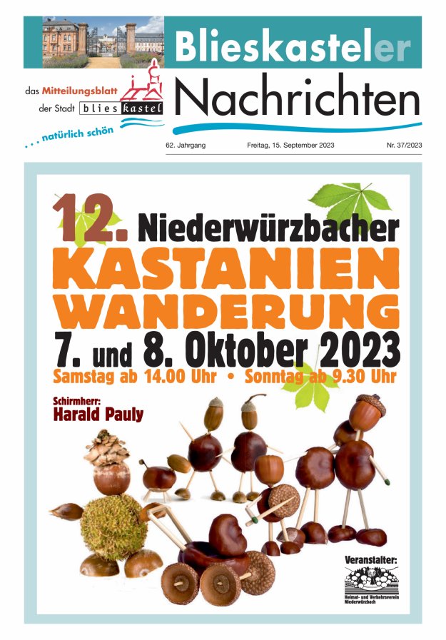 Blieskasteler Nachrichten  Titelblatt 37/2023
