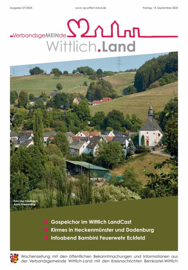 Mein Wittlich.Land Titelblatt 37/2023