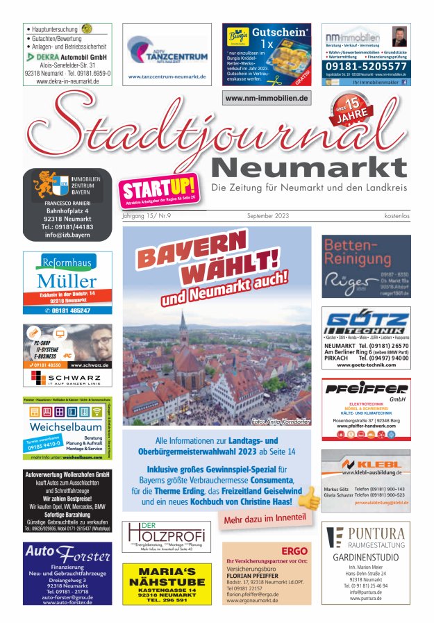 Stadtjournal Neumarkt Titelblatt 09/2023