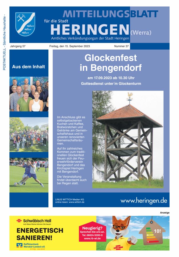 Mitteilungsblatt Heringen Titelblatt 37/2023