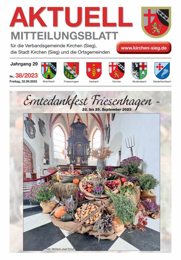 Aktuell - Mitteilungsblatt für die VG Kirchen (Sieg) Titelblatt 38/2023