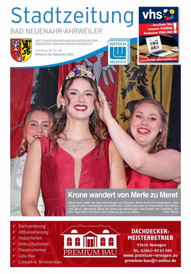Stadtzeitung Bad Neuenahr-Ahrweiler Titelblatt 38/2023