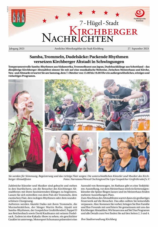 Kirchberger Nachrichten Titelblatt 09/2023