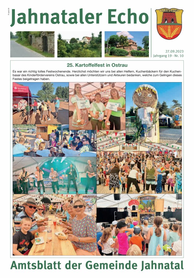 Jahnataler Echo - Amtsblatt der Gemeinde Jahnatal Titelblatt 10/2023