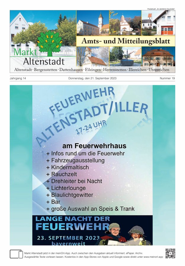 Amts- und Mitteilungsblatt des Marktes Altenstadt Titelblatt 19/2023