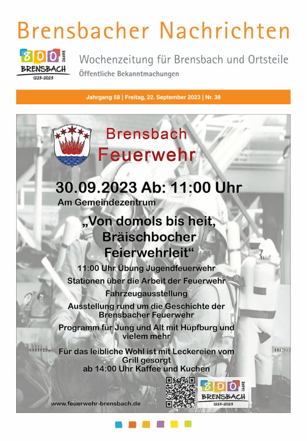 Brensbacher Nachrichten Titelblatt 38/2023