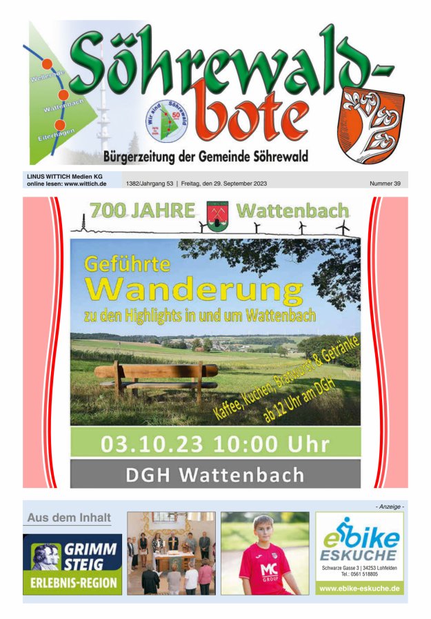 Söhrewaldbote Titelblatt 39/2023