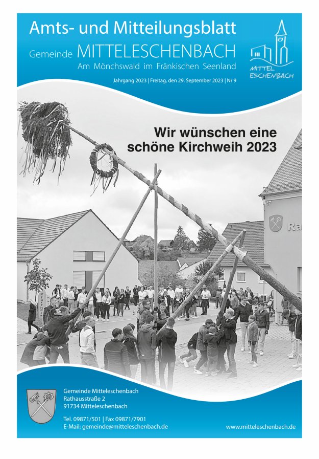 Amts- und Mitteilungsblatt Gemeinde Mitteleschenbach Titelblatt 09/2023