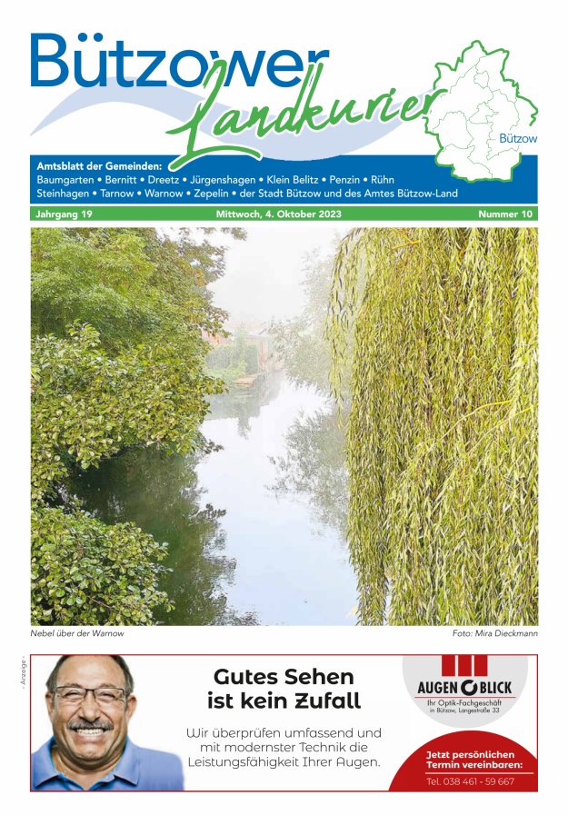 Bützower Landkurier Titelblatt 10/2023