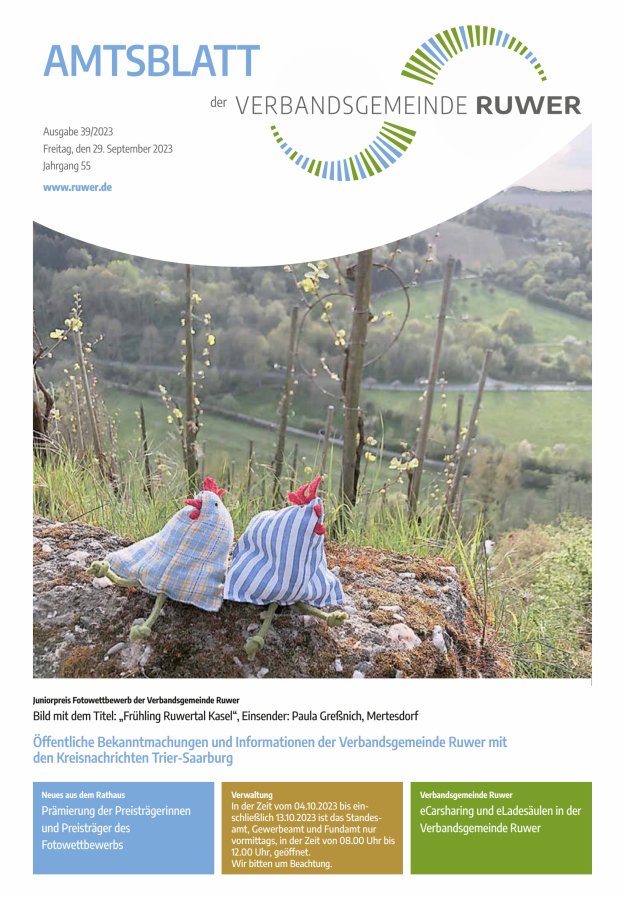 Amtsblatt VG Ruwer Titelblatt 39/2023