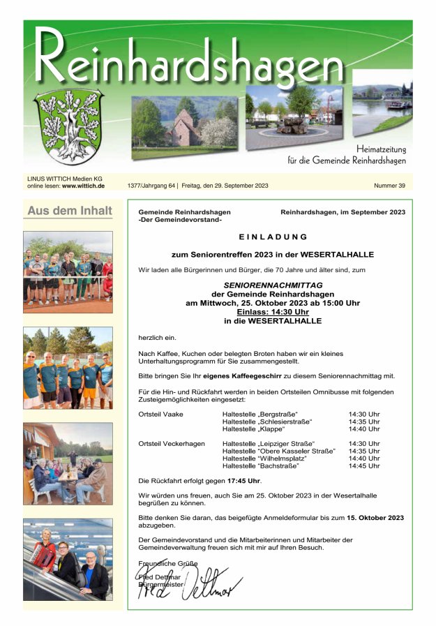 Unser Blättchen Titelblatt 39/2023