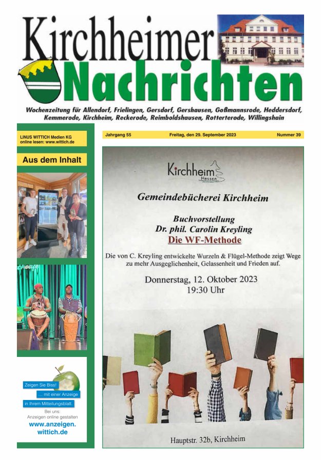 Kirchheimer Nachrichten Titelblatt 39/2023