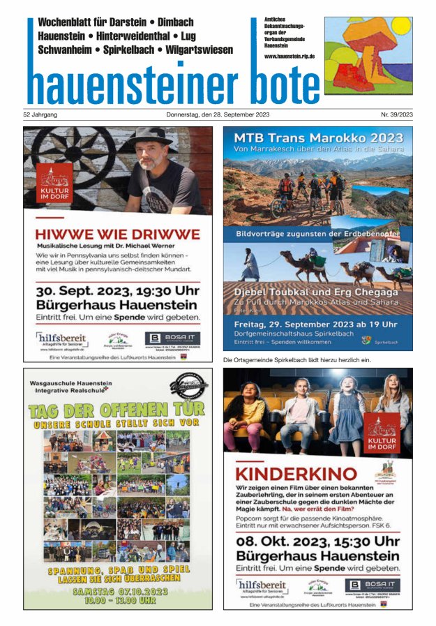 Hauensteiner Bote Titelblatt 39/2023